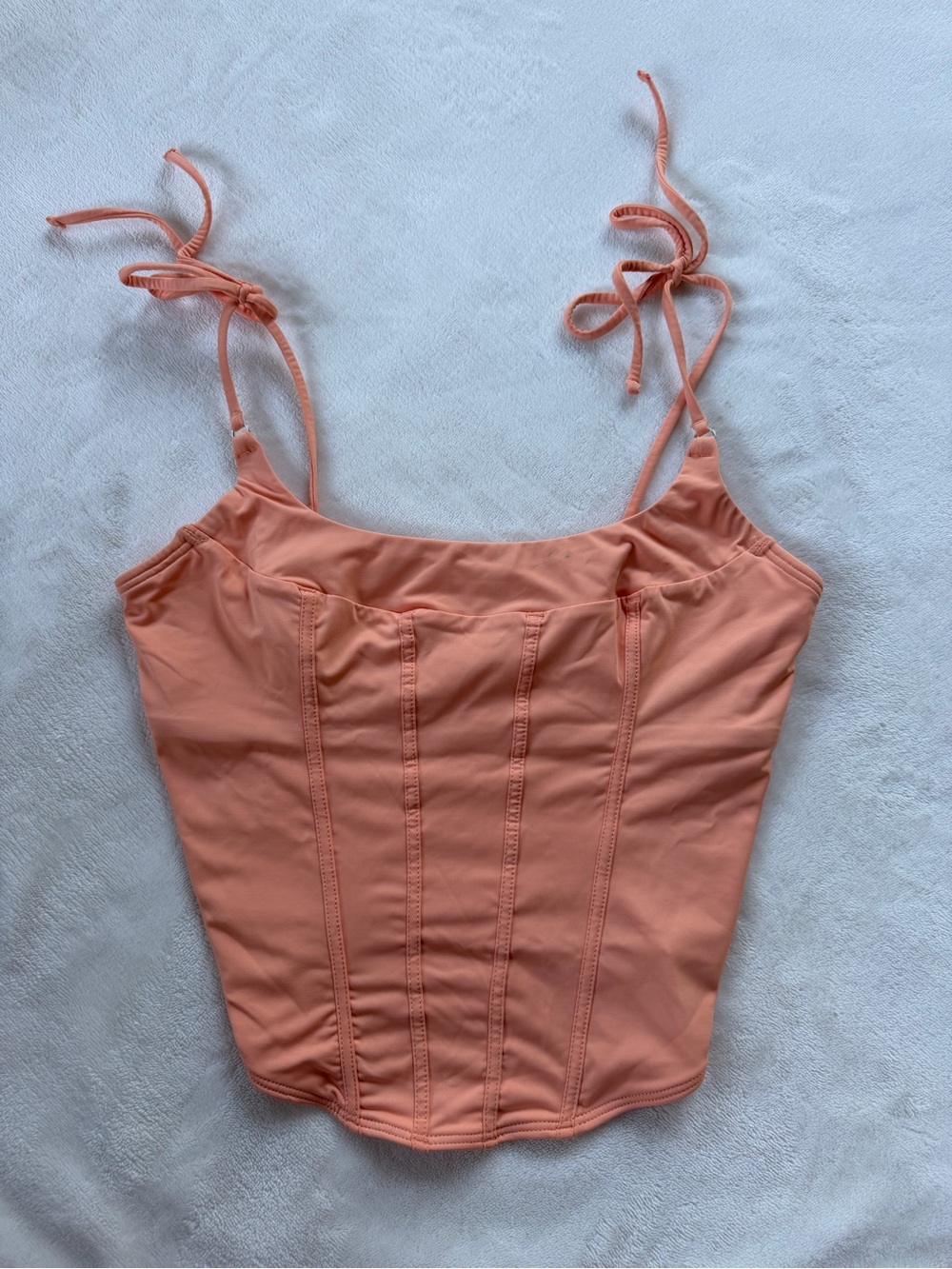 Tie-Shoulder Corset Camisole in Peach